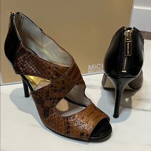Michael Kors Snakeskin Brown and Black Heels